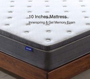 Sweetnight 10 Inch Full Size Mattress In a Box - Sleep Cooler with Euro Pillow Top Gel Memory Foam, Individually Pocket Spring Hybrid Mattresses