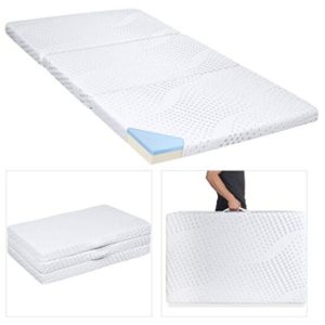 Best Choice Products Portable 3in Queen Size Tri-Folding Memory Foam Gel Mattress Topper Removable Cover