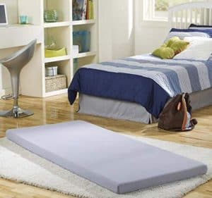 Simmons BeautySleep Siesta Floor Mat, Memory Foam Mattress - portable roll-up Guest Bed - 3 inch