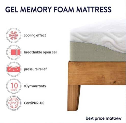 main features of best price mattress gel Infused Memory Foam Mattress
