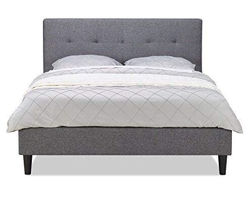 MUSEHOME Upholstered Knighthood Platform Bed/No Boxspring Needed, King