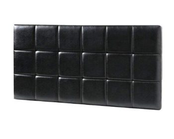 Contemporary Faux Leather Full-Size Wall Mounted Headboard Black