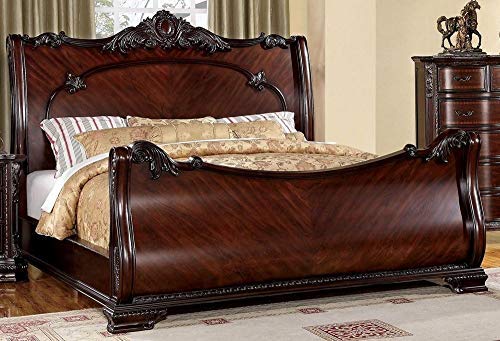 solid wood & veneer sleigh bed