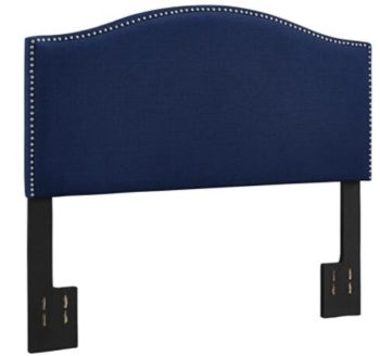 Dorel Living Winsted Linen Full/Queen Headboard with Nailheads, Navy