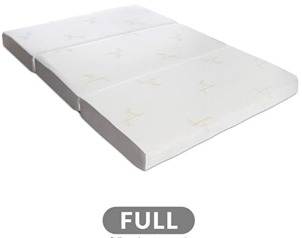 Milliard Tri Folding Memory Foam Mattress | Ultra Soft Washable Cover | Full {73" x 52" x 6"}