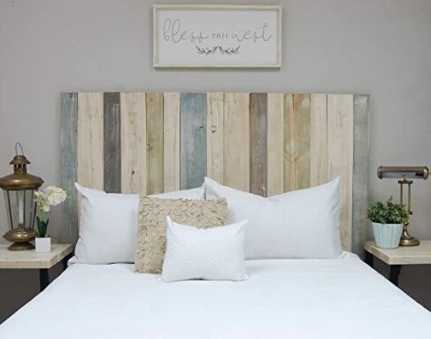 Farmhouse Mix Headboard King Size, Hanger Style, Handcrafted. Mounts on Wall. Easy Installation