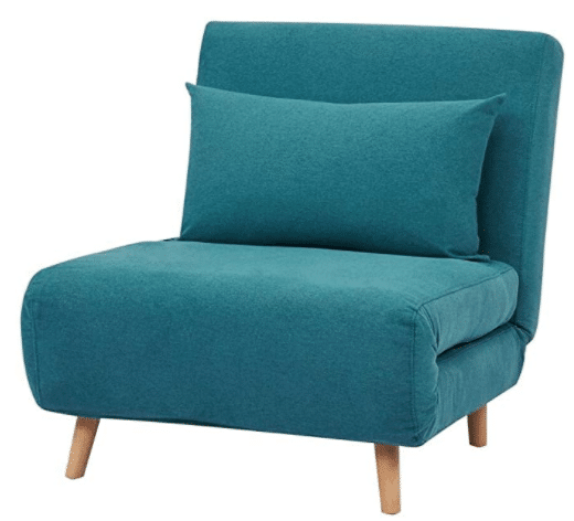 GIA Tri-Fold Sofa Bed, With Pillow, Peacock Blue